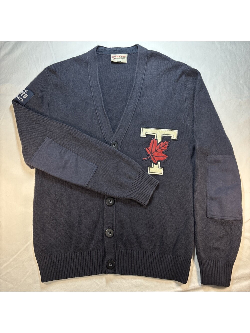 RED CANOE University Of Toronto Varsity Blues Cardigan Button Up Size M